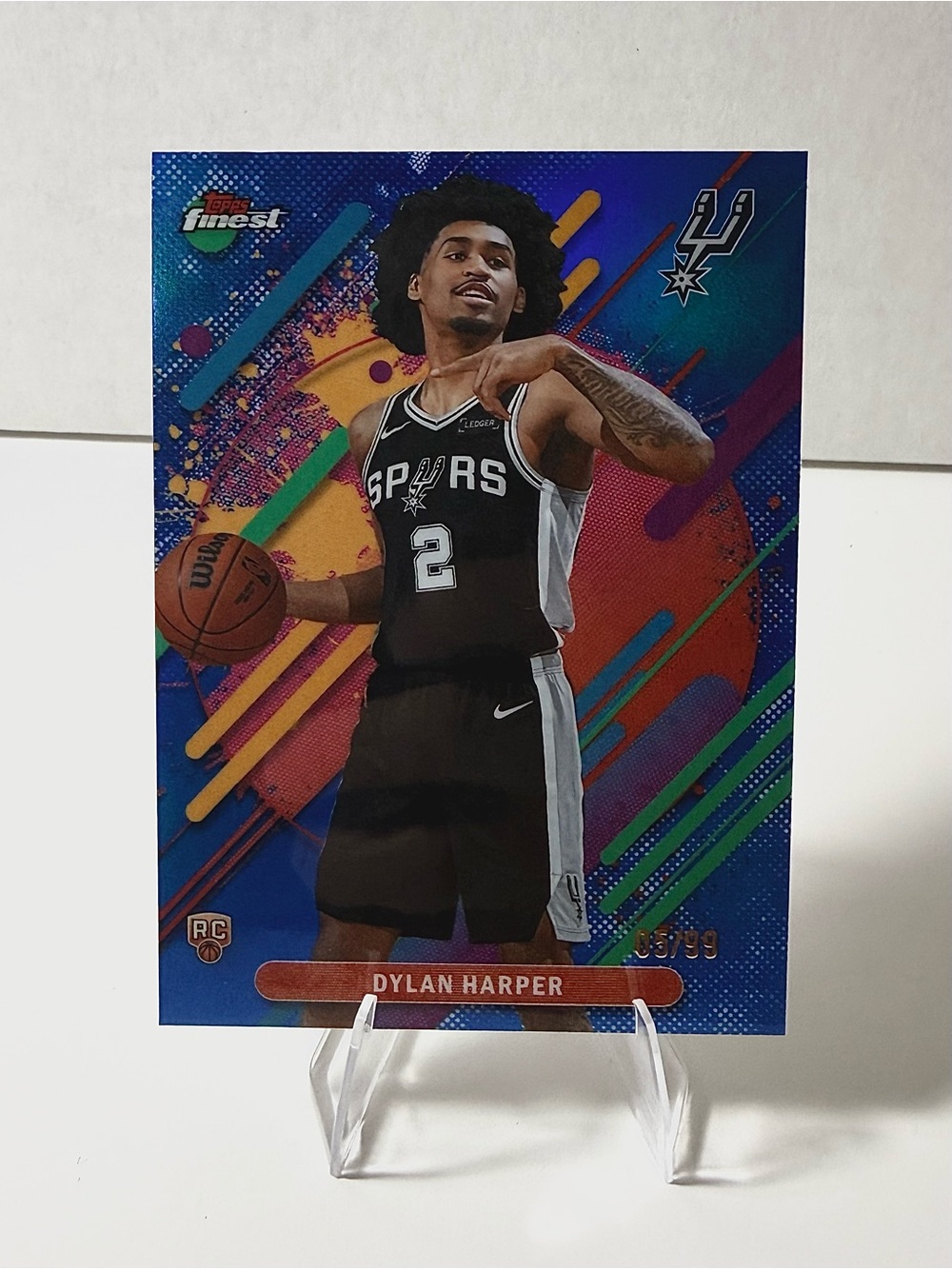 Dylan Harper 2023 Topps Finest San Antonio Spurs Rookie Card 05/99